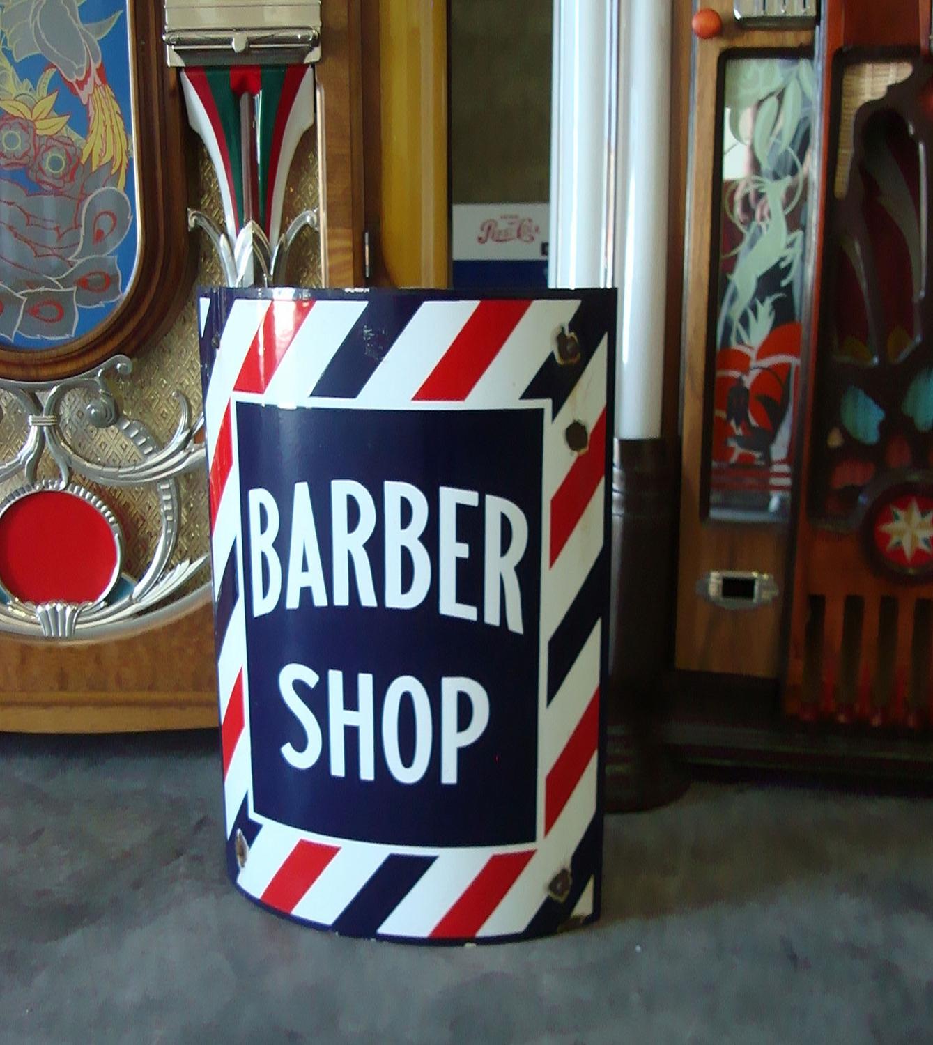 Barber Shop Porcelain Advertising Sign