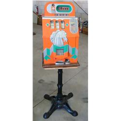 Slot Machine Arcade Fancy Cast Iron Stand with Oak Base