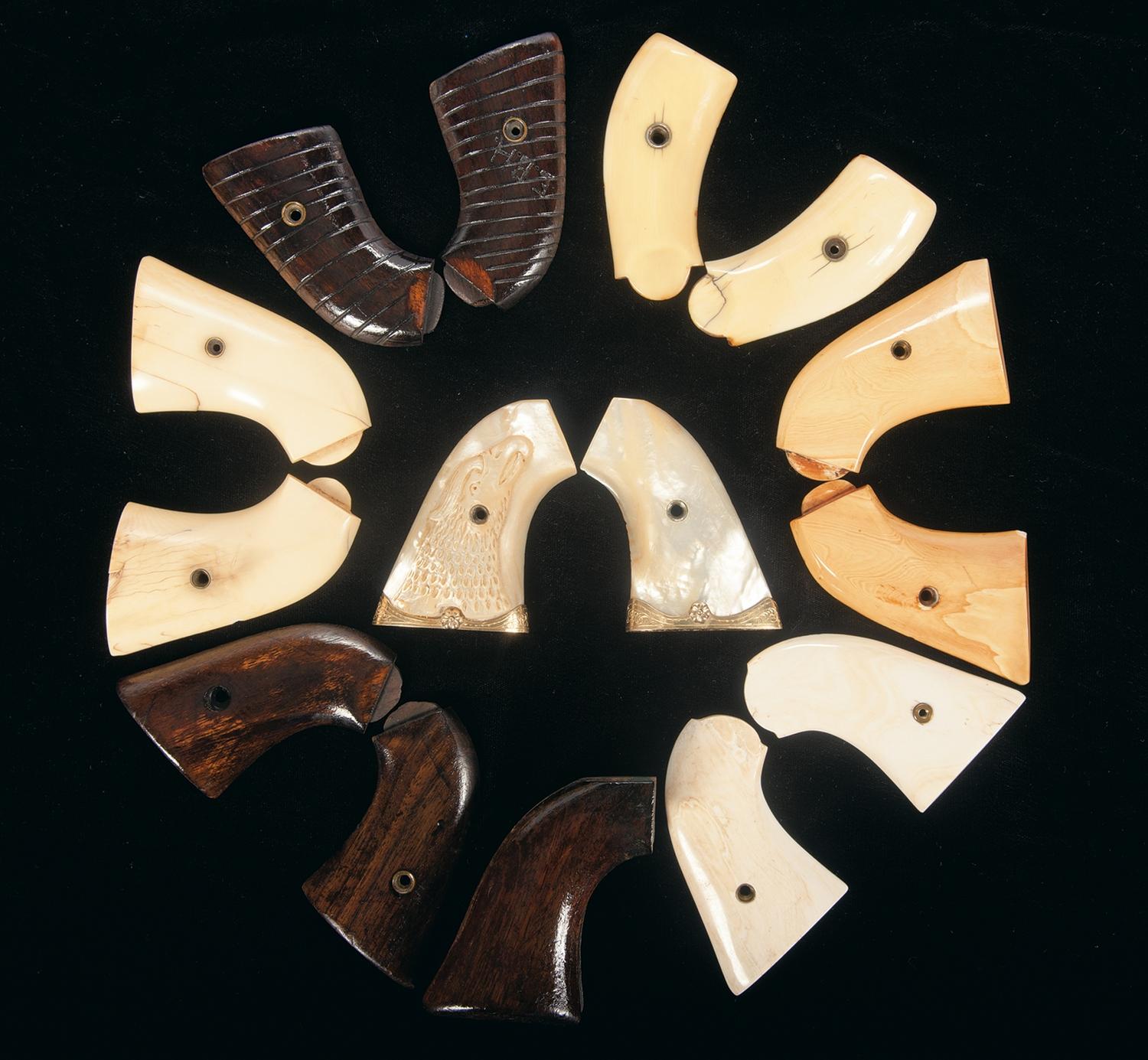 large-lot-of-remington-1875-1890-grips-and-three-additional-sets-of-grips