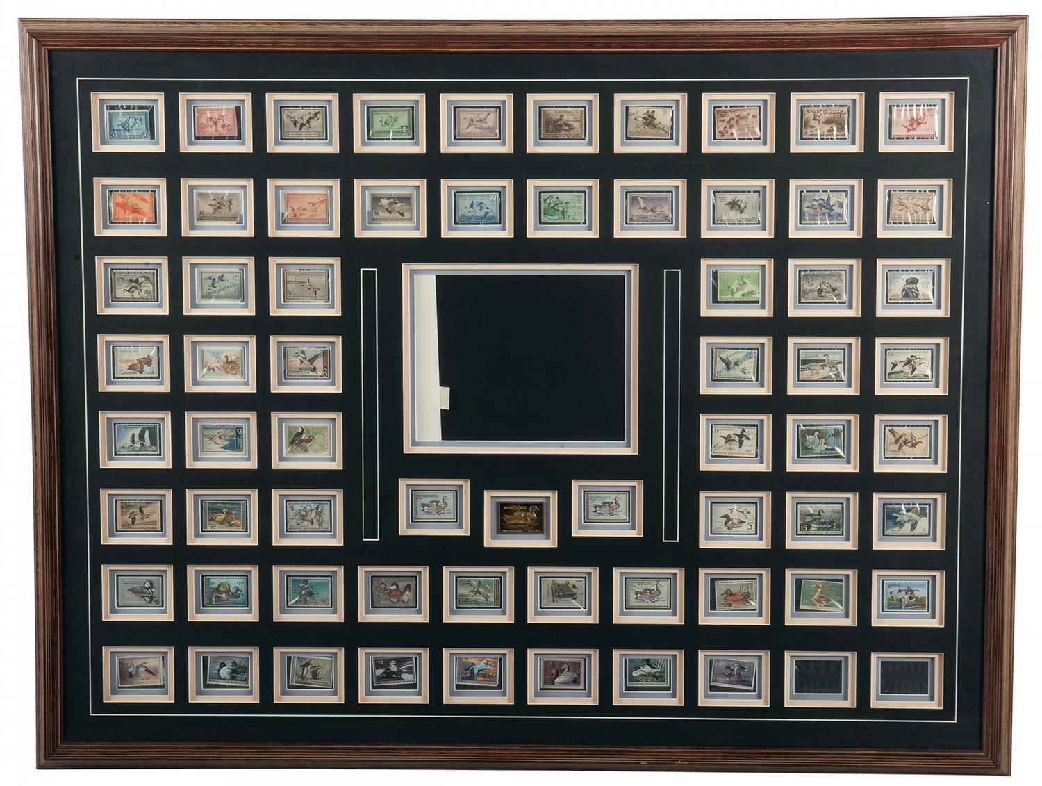 50th Anniversary Collection of Federal Duck Stamps in Display Frame