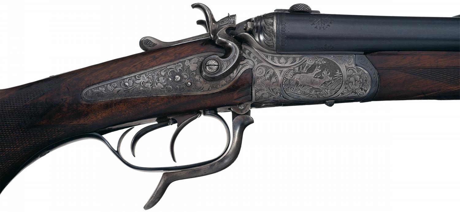 Engraved Back Action German Drilling Combination Gun