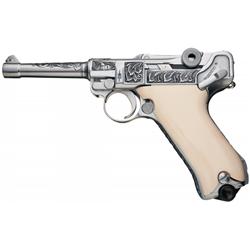 Custom Engraved Erfurt Luger with Ivory Grips
