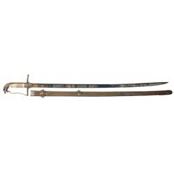 Early 19th Century Antique American Eagle Head Pommel Sword with Sheath