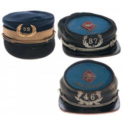 Two Post-Civil War Knights of Pythias Kepi's and One Officer's Kepi