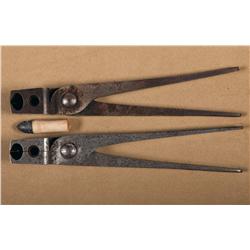 Set of Sharps New Model 1859 and 1863 Bullet Molds, and one 52 Caliber Sharps Paper Cartridge