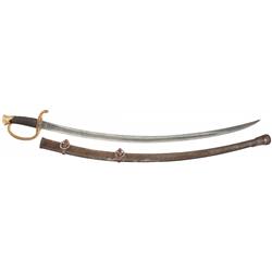 Civil War Production Ames U.S. Model 1840 Light Artillery Saber with Scabbard