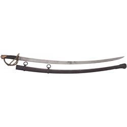 U.S. Ames Model 1840 Heavy Cavalry Saber with Scabbard