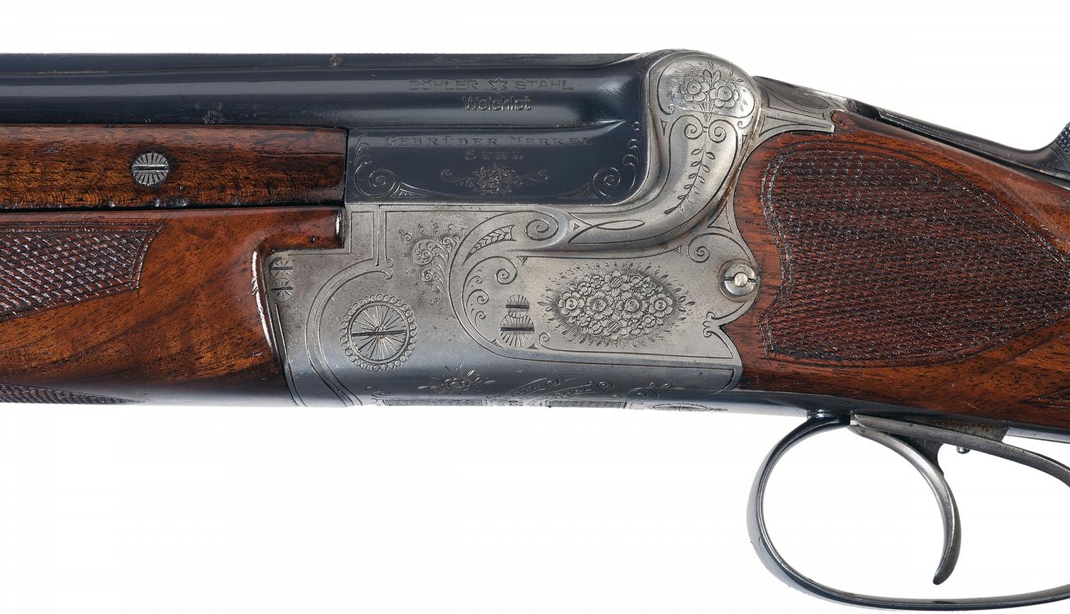 Merkel Prewar II Over/Under Two Barrel Set 8mm Rifle/ 16 Gauge Shotgun ...