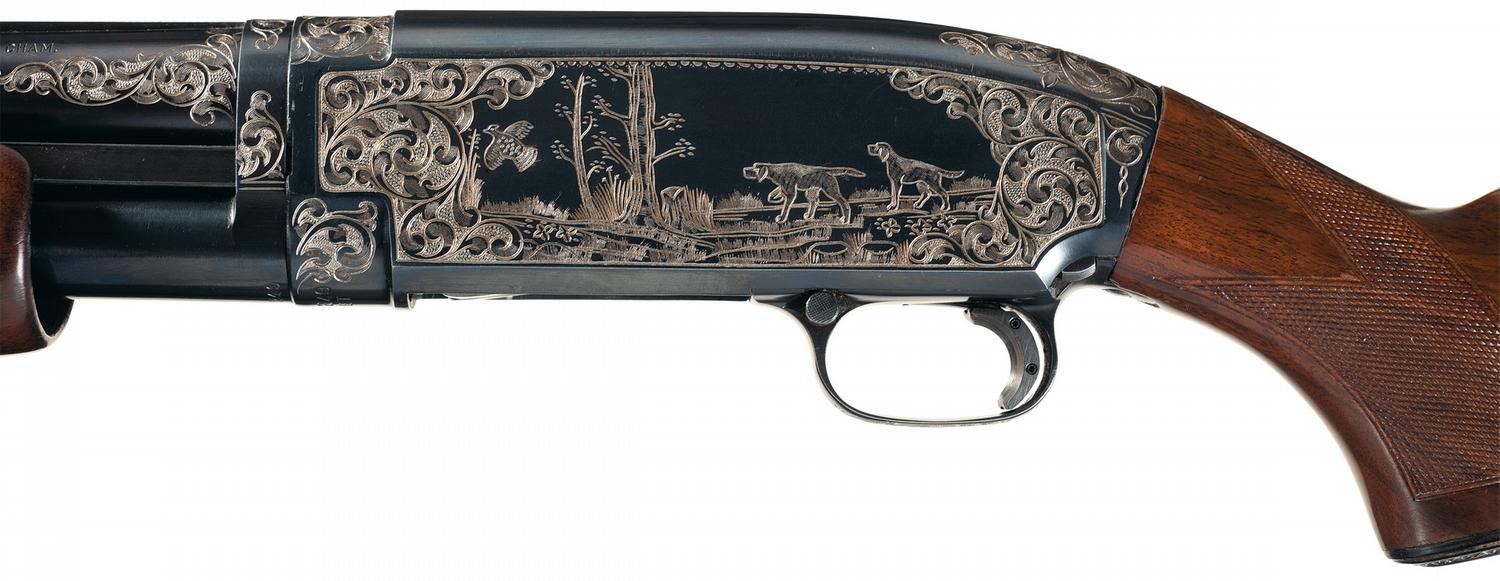 Custom Pre-64 Winchester Model 12 Skeet Slide Action Shotgun with Engraving