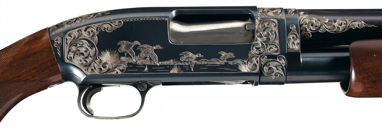 Custom Pre-64 Winchester Model 12 Skeet Slide Action Shotgun with Engraving