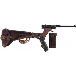 Excellent WWI German 1918 Dated DWM Model 1914 Artillery Luger Rig with ...