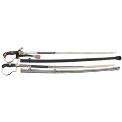 Two Etched Blade Imperial German Swords