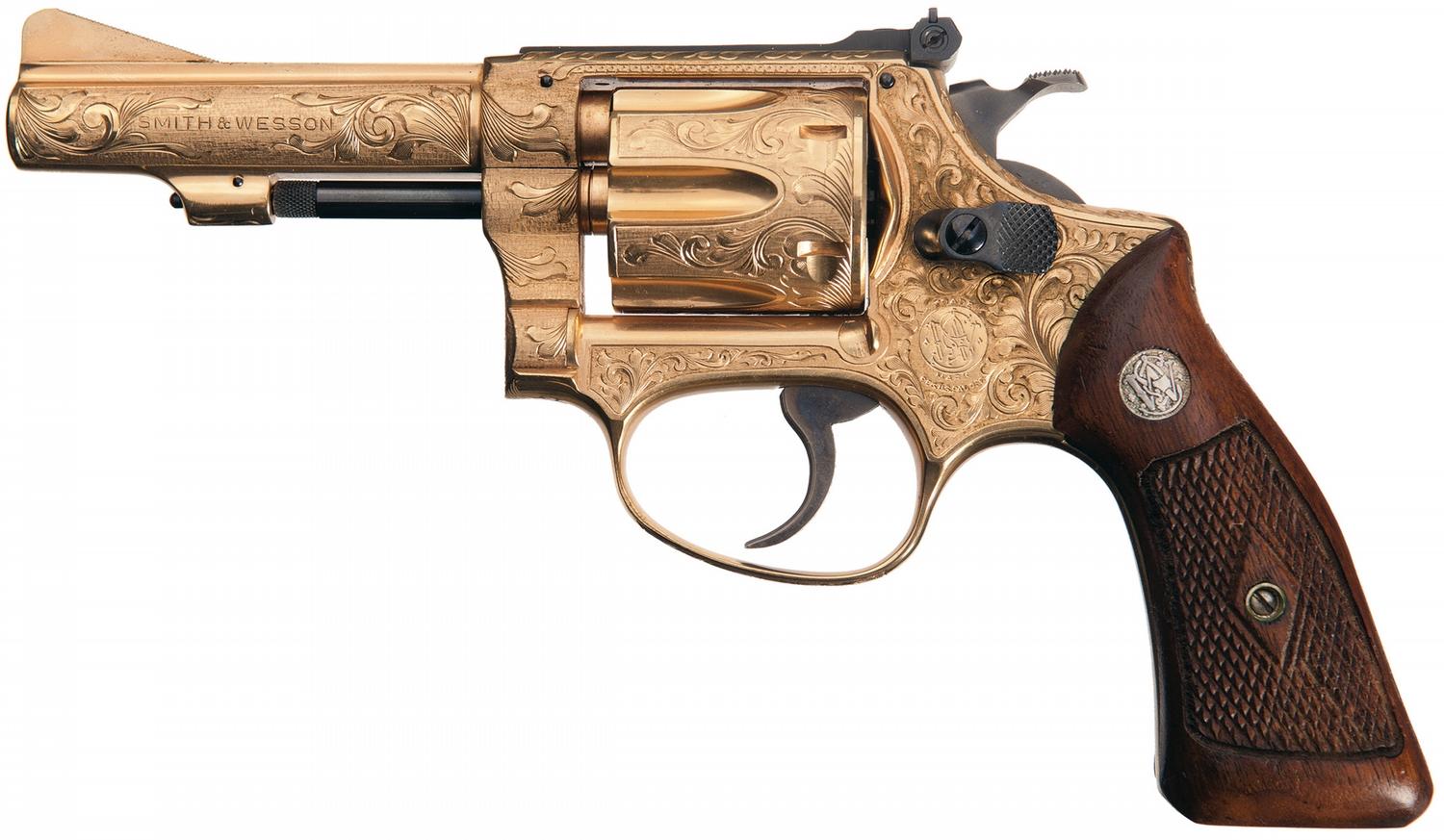 Custom Engraved Gold Plated Smith & Wesson Model 51 Double Action Revolver