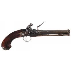 English Sam Love Maker Marked Queen Anne Style Flintlock Pistol