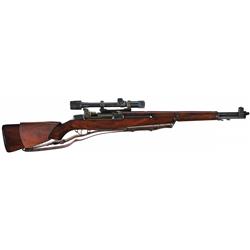 U.S. Springfield M1 Garand Semi-Automatic Rifle with M1C Pattern Sniper Scope, Base and Cheekpad