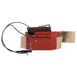 OSS/SOE Style Display  Belt Pistol  Complete with Metal Holster/Firing Mechanism and Canvas Belt and