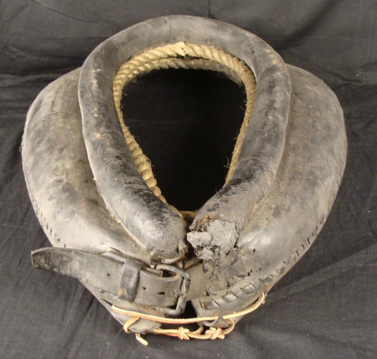 Vintage Leather Horse Harness Collar w/ Hames