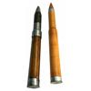 TWO WOODEN ARTILLERY TRAINING SHELLS