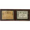 Image 1 : PAIR OF FRAMED CONFEDERATE BOND SHEETS