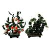 Image 1 : PAIR OF CHINESE CARVED JADE & HARDSTONE PLANTS