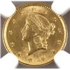 Image 1 : US 1853 GOLD $1 LIBERTY HEAD COIN- NGC GRADED MS63