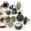 Image 2 : DEALERS LOT OF 29 LADIES STERLING SILVER RINGS