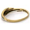 Image 2 : LADIES 14K GOLD & DIAMOND BANGLE BRACELET