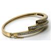 Image 3 : LADIES 14K GOLD & DIAMOND BANGLE BRACELET