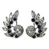 Image 1 : LADIES 18K WHITE GOLD DIAMOND & SAPPHIRE EARRINGS