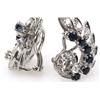 Image 3 : LADIES 18K WHITE GOLD DIAMOND & SAPPHIRE EARRINGS