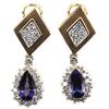 Image 1 : LADIES 18K LE VIAN DIAMOND & TANZANITE EARRINGS