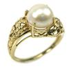 Image 3 : LADIES YELLOW GOLD PEARL RING & EARRING LOT