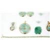 Image 3 : LADIES 14K YELLOW GOLD GREEN JADE JEWELRY LOT