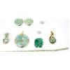 Image 4 : LADIES 14K YELLOW GOLD GREEN JADE JEWELRY LOT