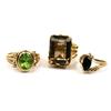 Image 1 : LADIES 10K YELLOW GOLD TOPAZ PERIDOT ONYX RING LOT