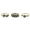 Image 1 : LADIES YELLOW GOLD EMERALD RING LOT OF 3
