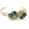 Image 5 : LADIES YELLOW GOLD EMERALD RING LOT OF 3