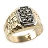 Image 1 : MENS 14K YELLOW GOLD 6 STONE DIAMOND RING