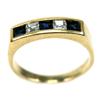 Image 1 : MENS 14K YELLOW GOLD DIAMOND & SAPPHIRE RING