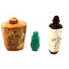 Image 2 : CARVED IVORY JADE & BONE SNUFF BOTTLE LOT OF 3
