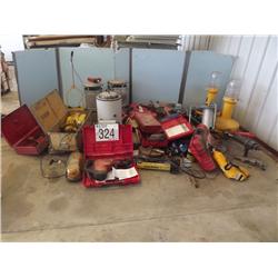 FUEL PUMP W/ METER, HOSE REEL, FLOODLIGHTS, ROTARY HAMMER DRILL