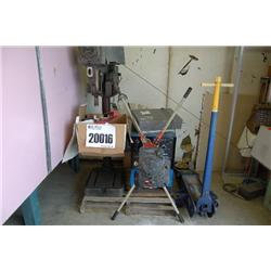 FUEL TRANSFER PUMP, PORTABLE HEATER, DRILL PRESS, HYD JACK, WELD
