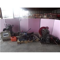 IMPACT WRENCHES, VACUUM,HOSE REELS, HYD JACK, BENCH GRINDER, MIS
