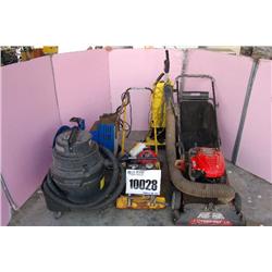 OVERHEAD HOSE REEL, BATTERY CHARGER, VACUUMS, COMPACTOR, BRUSH/L