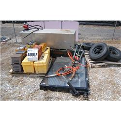 FUEL TANK W/ PUMP, EARLY WARNER SIGN, STROBE LIGHTBARS, TIRES, A