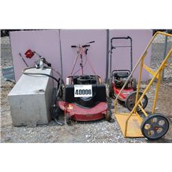 TANK, ELECTRICAL TRANSFER PUMP, WELDING TANK CART, ROTARY LAWN M