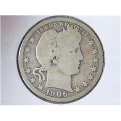 1906-D BARBER QUARTER