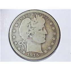 1915-D BARBER QUARTER (VERY GOOD)