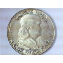 1950 FRANKLIN HALF DOLLAR (UNC) OBV. TONED