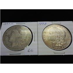 1897-O & 1898 MORGAN SILVER DOLLARS 98 IS (UNC)